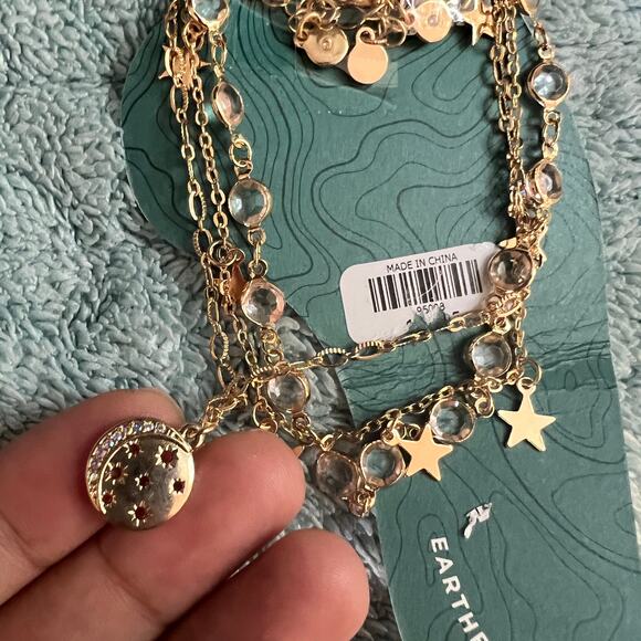 Gold Jewelry Bundle – D’Bello Earrings Sets & Celestial Anklet (3-Piece) - Picture 3 of 9